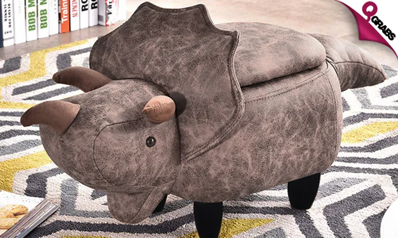Animal-Themed Footrest with Storage Space!